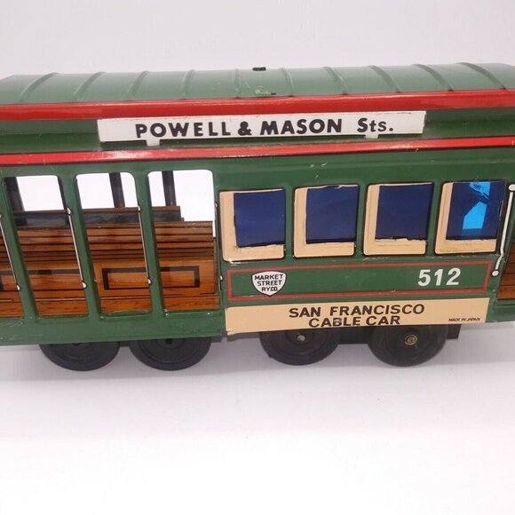 Vtg San Fran Bay Taylor Powell Mason #512 Tin Friction Trolley Cable Car Train - Picture 4 of 12